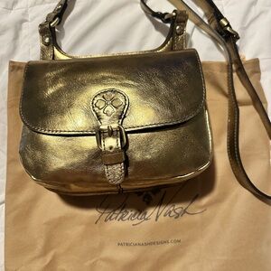 Patricia Nash Metallic Gold Crossbody Bag